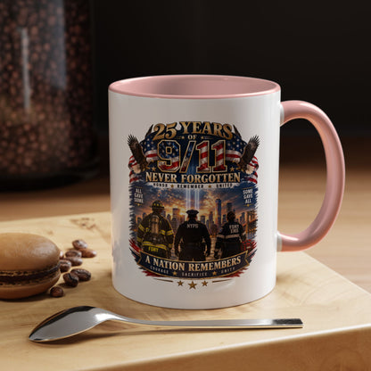 11oz/15oz Coffee Mug — 25 Years of 9/11 Never Forgotten Memorial Design