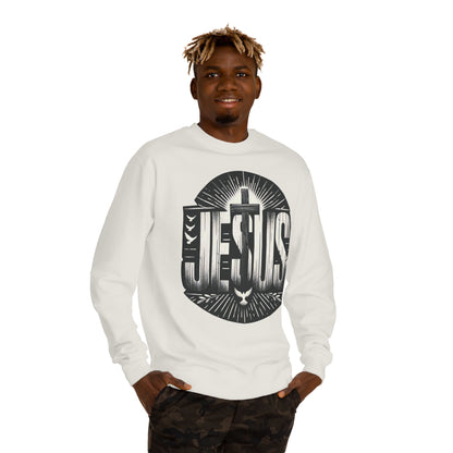 Jesus Graphic Sweatshirt — Vintage Cross & Dove Christian Crewneck