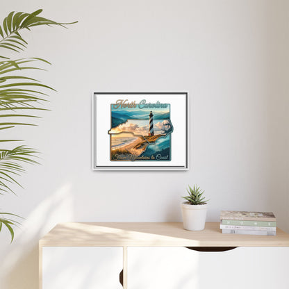 North Carolina Matte Canvas Wall Art — "From Mountains to Coast" Framed Print