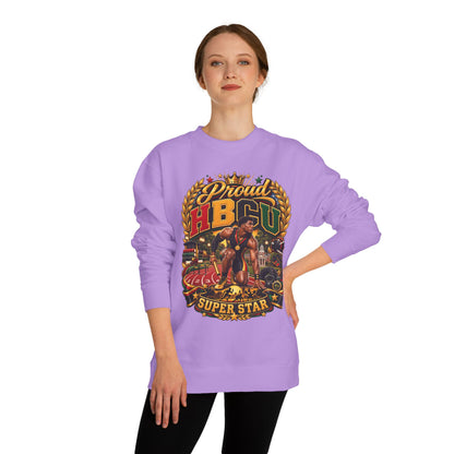 HBCU Proud Crewneck Sweatshirt — "Proud HBCU Super Star" Graphic