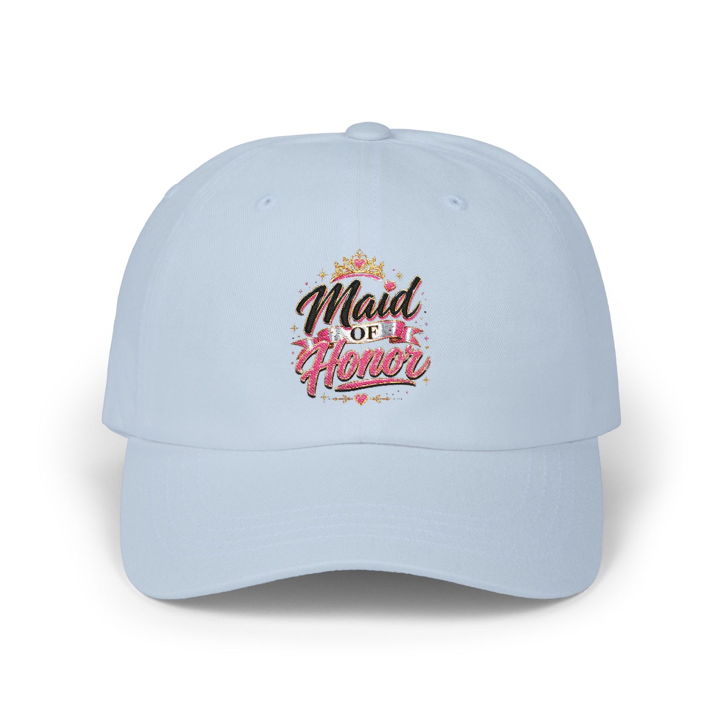 Maid of Honor Dad Cap — Floral Script Bridal Party Baseball Hat