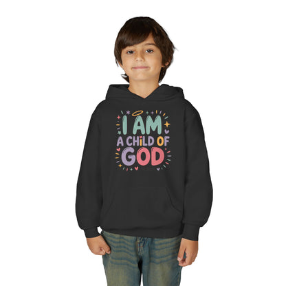 Youth Hoodie — "I Am a Child of God" Inspirational Kids Hooded Sweatshirt