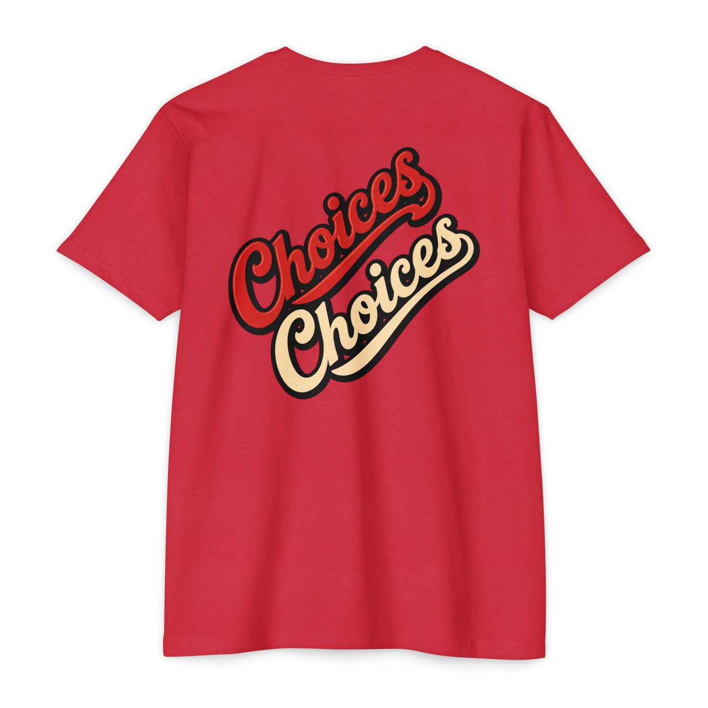 Choices Script T-Shirt — Retro Double-Word Graphic Tee