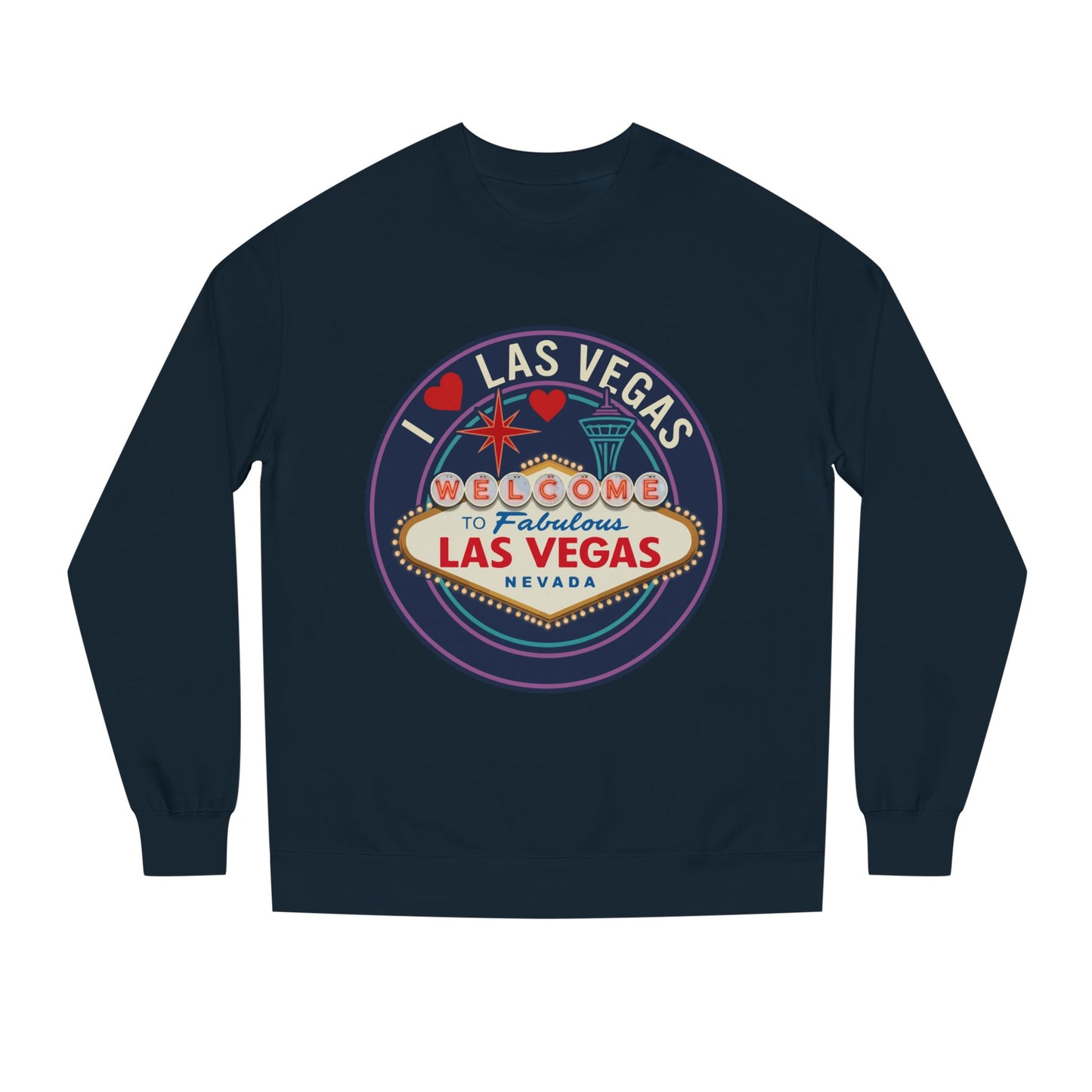 Las Vegas Welcome Sign Sweatshirt – Retro "I  Las Vegas" Crewneck