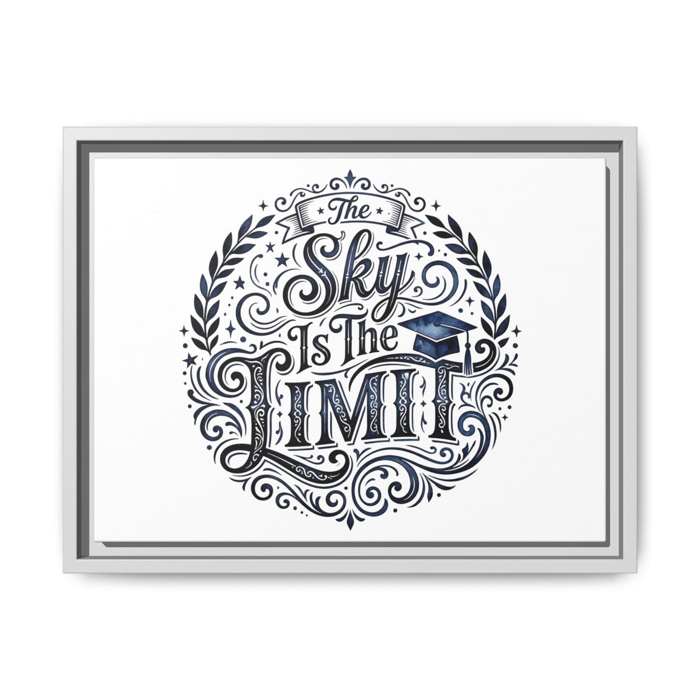 The Sky Is The Limit Framed Canvas — Inspirational Graduation Wall Art