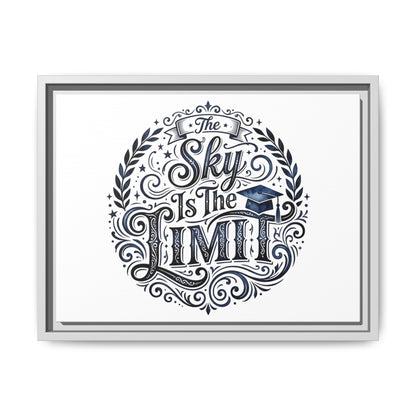 The Sky Is The Limit Framed Canvas — Inspirational Graduation Wall Art