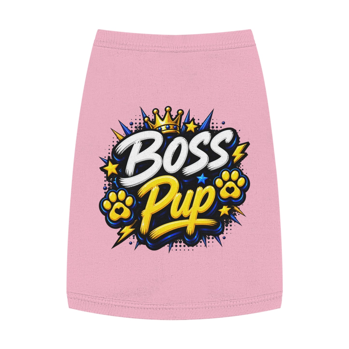 Boss Pup Pet Tank Top — Crowned 'Boss Pup' Graphic Dog Tank