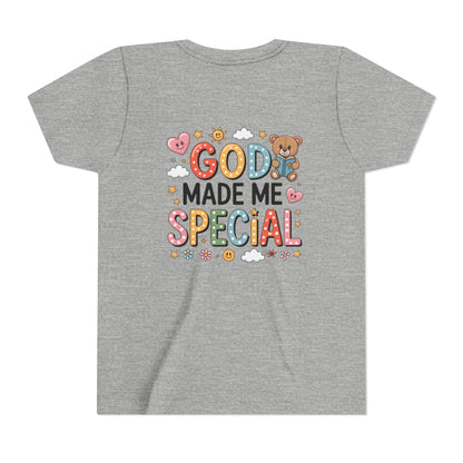 Youth Tee — "God Made Me Special" Cute Christian Kids T-Shirt