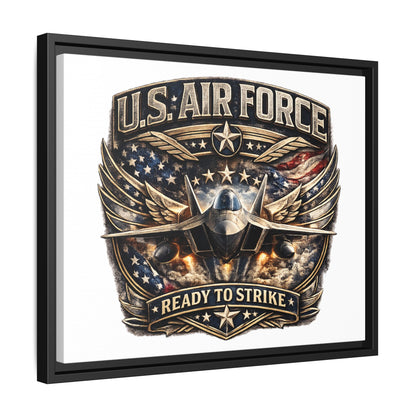U.S. Air Force Framed Canvas Print – "Ready to Strike" Military Wall Art