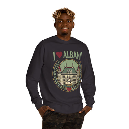 Albany Heart Crewneck Sweatshirt — I  Albany City Landmark Design