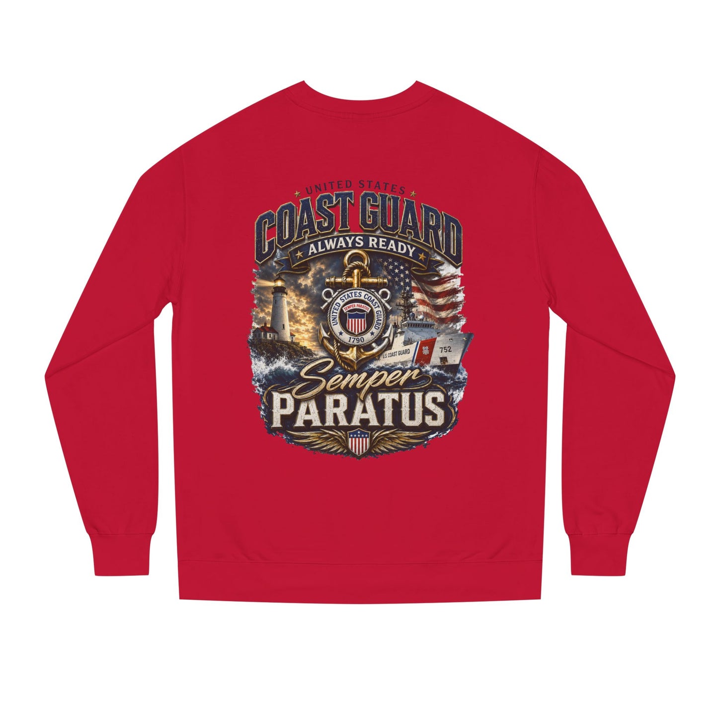 Coast Guard Semper Paratus Sweatshirt — USCG Always Ready Veteran Crewneck