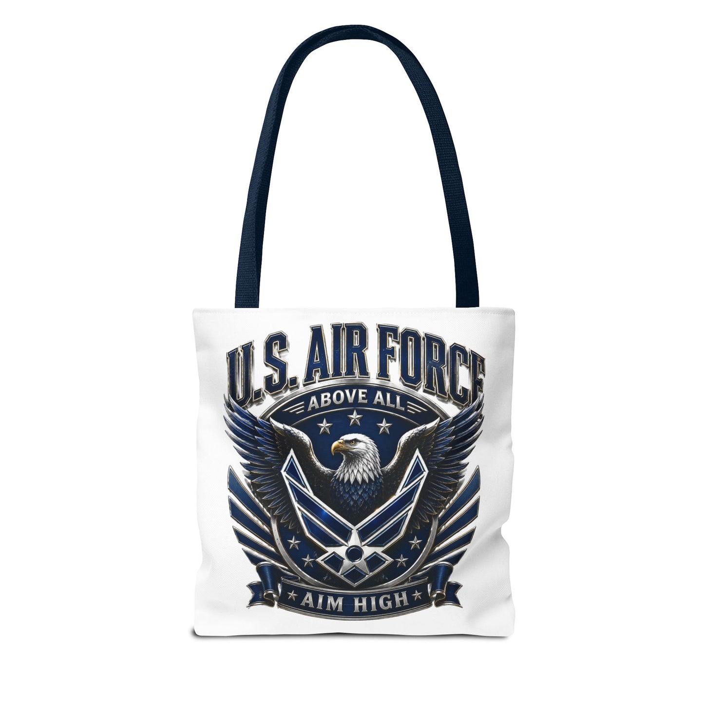 U.S. Air Force Eagle Tote Bag - "Aim High" Military Canvas Tote
