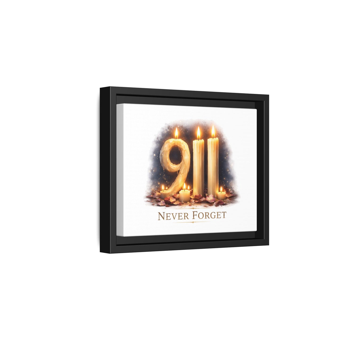 9/11 Never Forget Framed Canvas Print