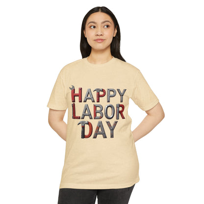Labor Day T-Shirt — "Happy Labor Day" Tool-Style Graphic