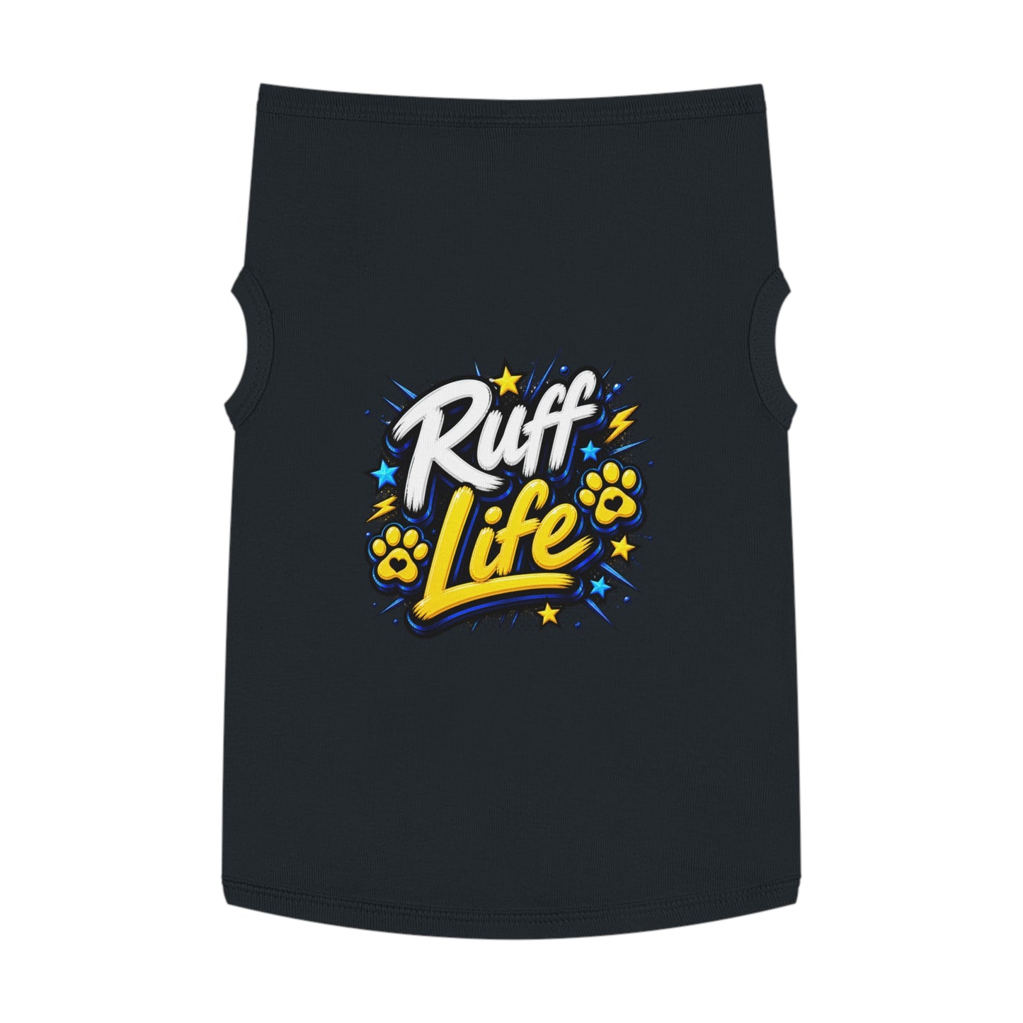Ruff Life Pet Tank Top - Funny Dog Shirt with Paw Prints & Stars