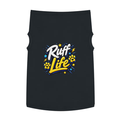 Ruff Life Pet Tank Top - Funny Dog Shirt with Paw Prints & Stars
