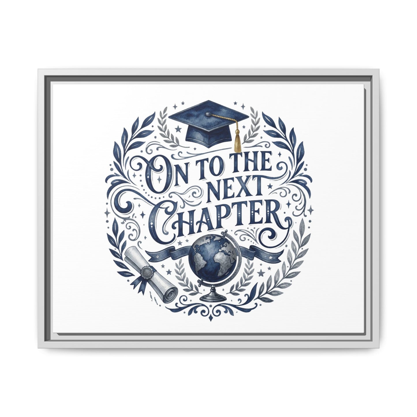 On to the Next Chapter Framed Canvas – Graduation Wall Art