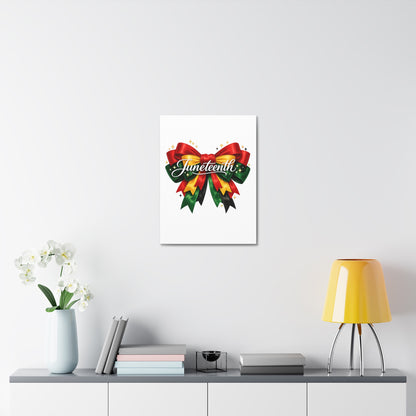 Juneteenth Celebration Stretched Canvas — Pan-African Ribbon Wall Art