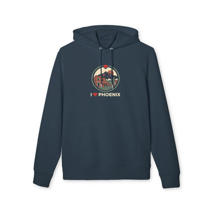 I Heart Phoenix Hoodie — Retro Cityscape Arizona Sweatshirt