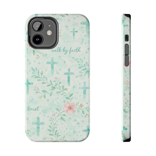 Walk By Faith Phone Case | Christian floral iPhone Case