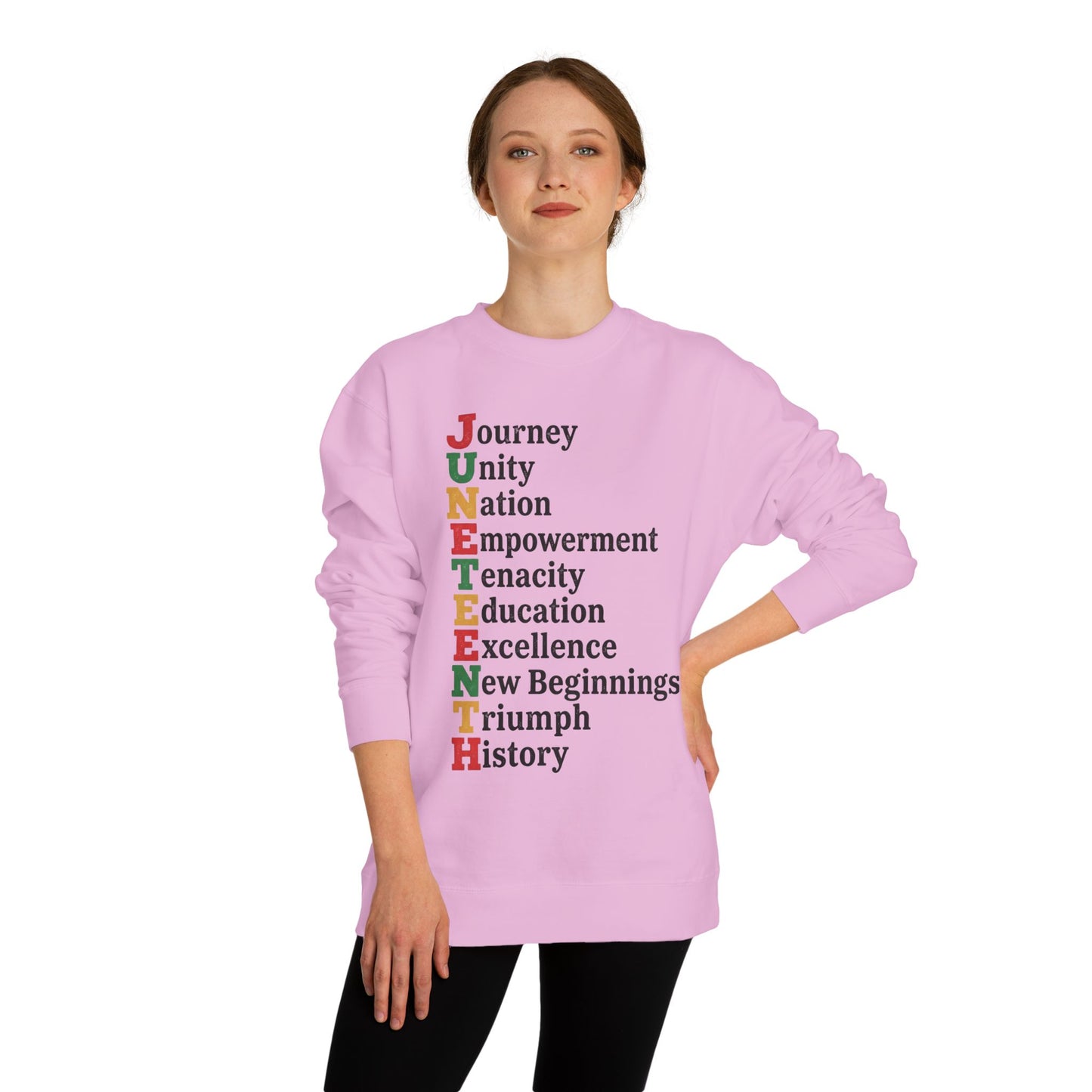 Juneteenth Acrostic Sweatshirt — Journey Unity Nation Empowerment Tee