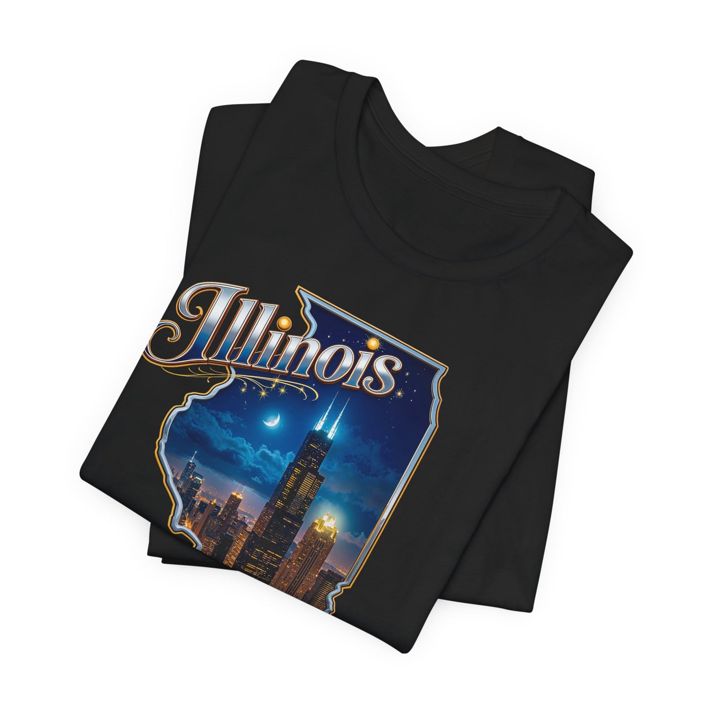 Illinois State Tee — 'City of Broad Shoulders' Chicago Skyline T-Shirt