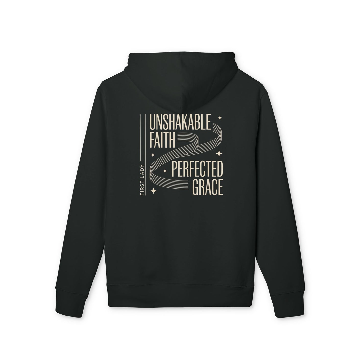 Faith Hoodie — “Unshakable Faith, Perfected Grace” Inspirational Christian Pullover