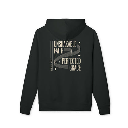 Faith Hoodie — “Unshakable Faith, Perfected Grace” Inspirational Christian Pullover