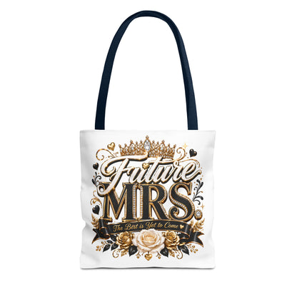 Future Mrs. Tote Bag — Bridal Bachelorette Gift Bag with Gold Crown Design