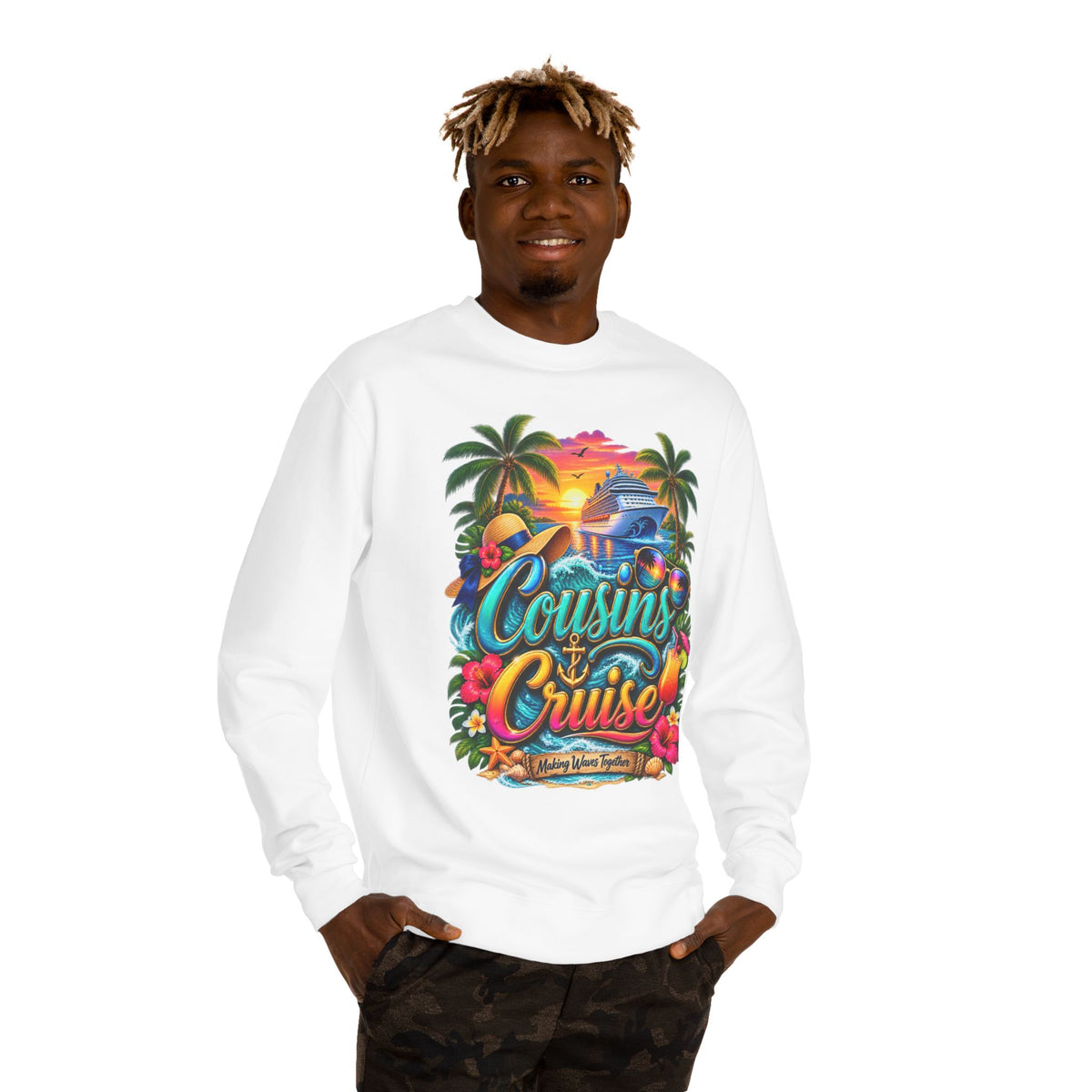 Cousins Cruise Sweatshirt — Tropical Family Cruise Reunion Crewneck