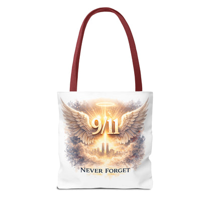 9/11 Memorial Tote Bag – 'Never Forget' Angel Wings Tribute