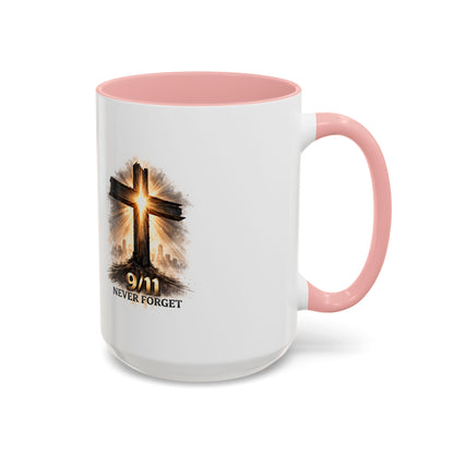 9/11 Never Forget Coffee Mug — Religious Memorial Accent Mug