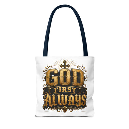 God First Always Tote Bag — Christian Faith Inspirational Canvas Tote