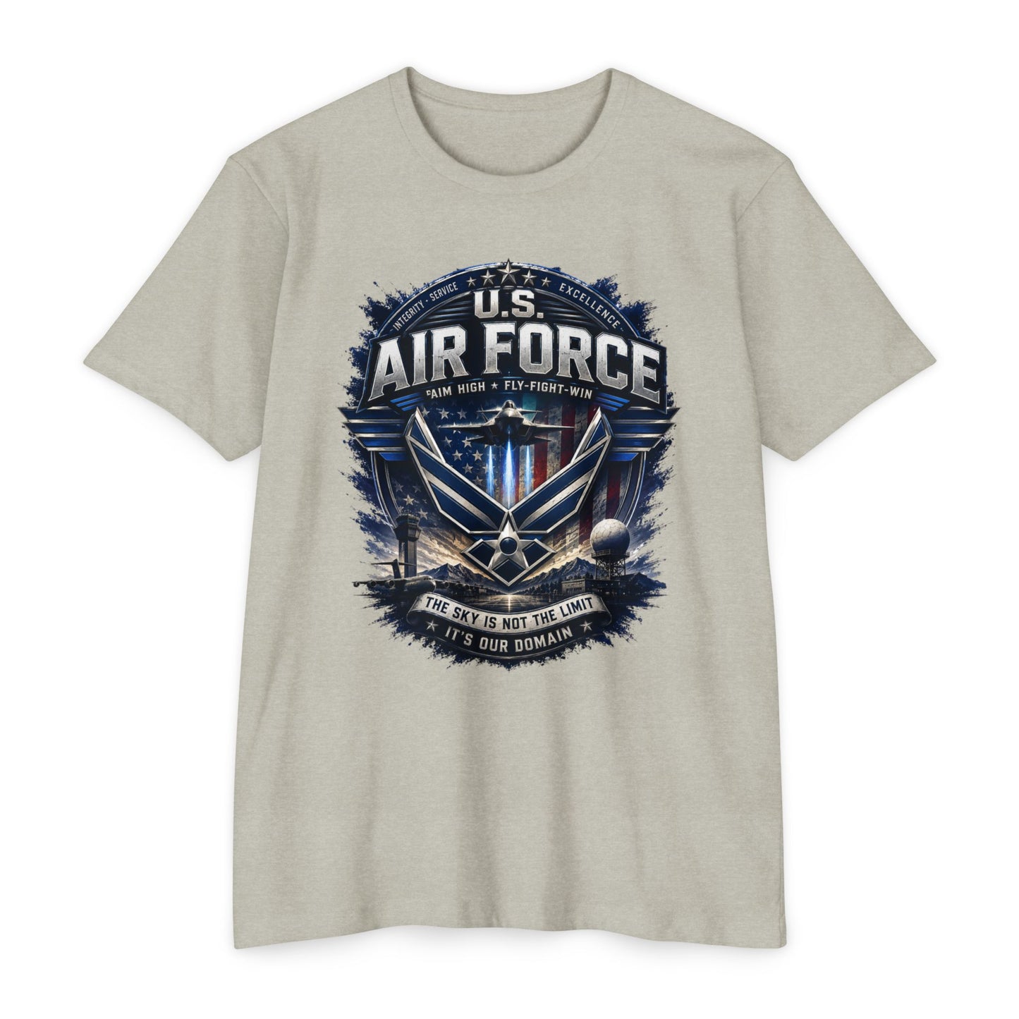 U.S. Air Force Graphic T-Shirt — Military Emblem Tee ("The Sky Is Not The Limit")