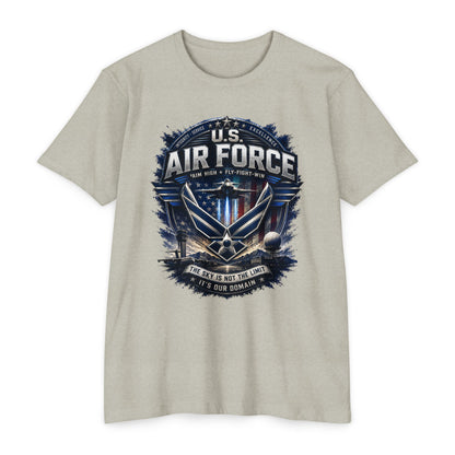 U.S. Air Force Graphic T-Shirt — Military Emblem Tee ("The Sky Is Not The Limit")
