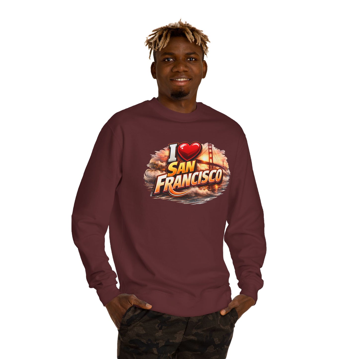 I Heart San Francisco Sweatshirt — Golden Gate Retro Graphic Crewneck
