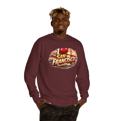 I Heart San Francisco Sweatshirt — Golden Gate Retro Graphic Crewneck