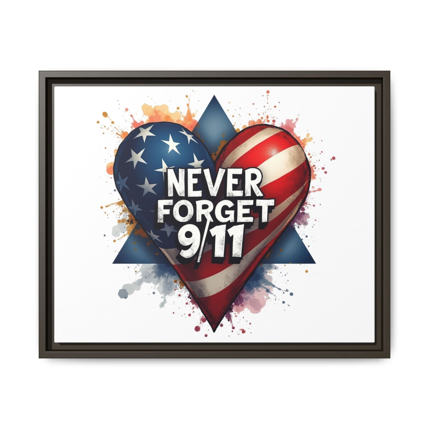 Never Forget 9/11 Framed Canvas Print