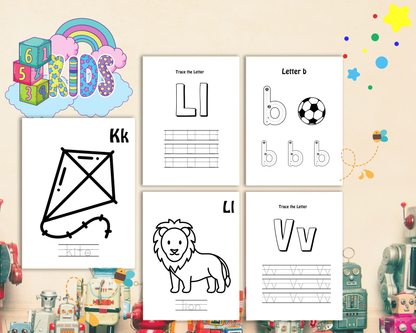 Alphabet Coloring & Tracing Worksheets for Kids | Printable ABC Learning & Handwriting Practice