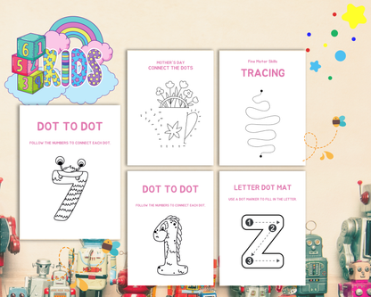 Dot-to-Dot Activity Book for Kids | Printable Connect the Dots Worksheets for Fun Learning