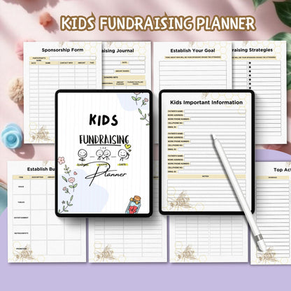 Kids Fundraising Planner Printable | Goal Setting & Event Organizer for Children