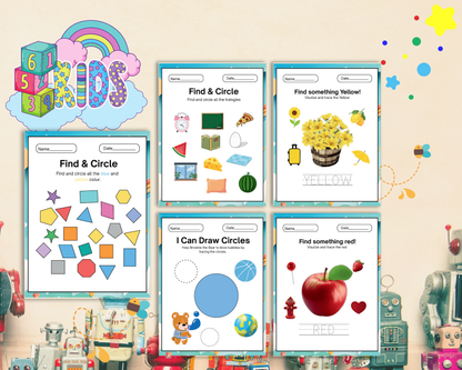 Early Learners Colours & Shapes Worksheets | Printable Preschool Learning Activities for Kids