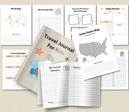 Travel Journal for Kids | Printable Adventure & Vacation Diary