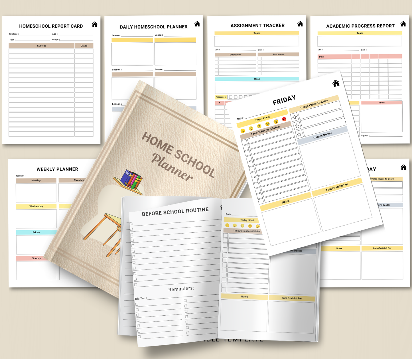Home School Planner | Printable Lesson & Daily Schedule Organizer