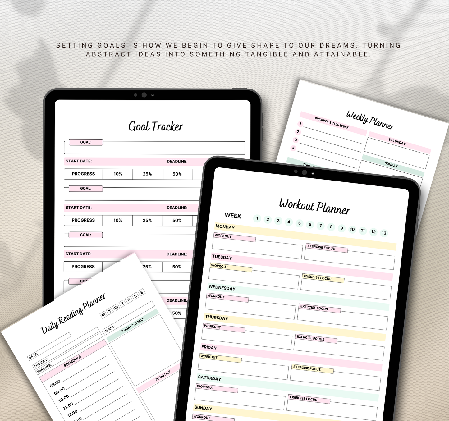 Productivity Planner | Daily, Weekly & Monthly Digital Planner PDF