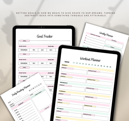Productivity Planner | Daily, Weekly & Monthly Digital Planner PDF
