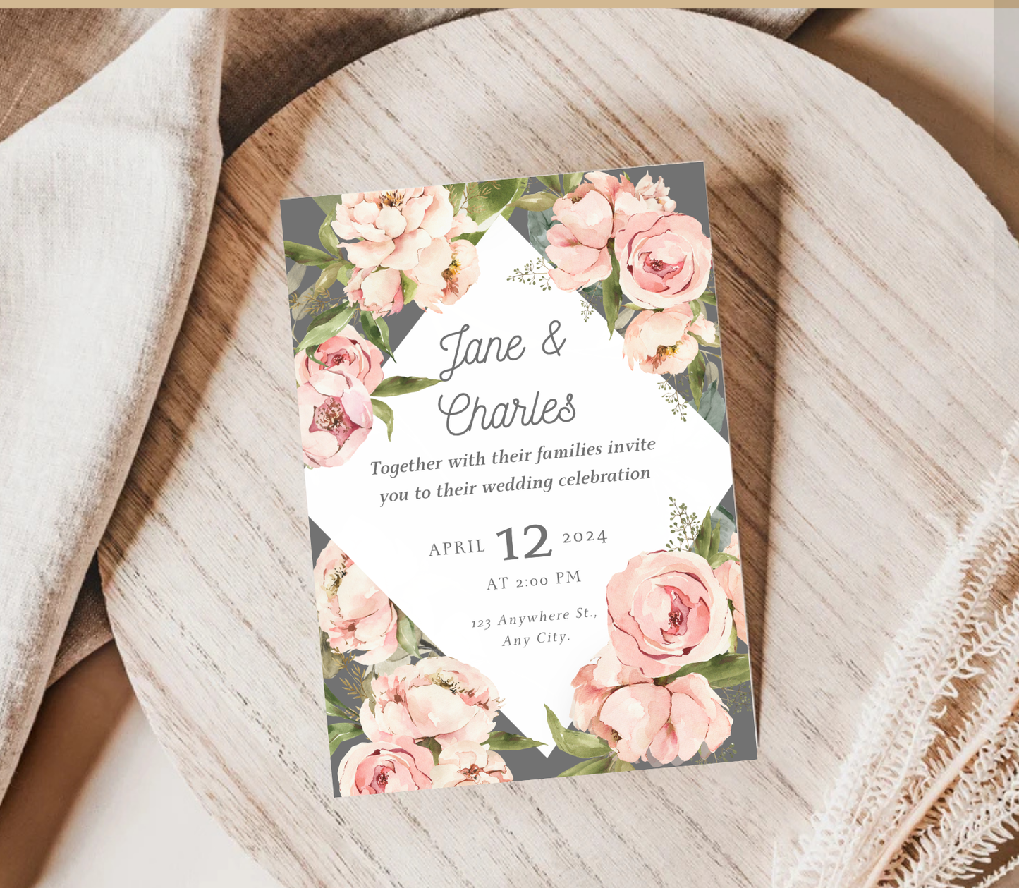 Wedding Invitation Template | Editable Canva Wedding Invite Design Printable & Digital