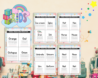 Word Tracing Worksheets for Pre-Kindergarten | Printable Handwriting Practice & Early Learning Activities