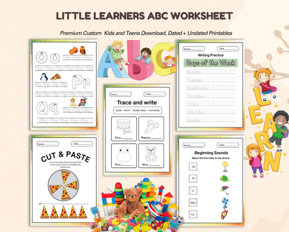 Little Learners ABC Worksheet | Printable Alphabet Tracing & Letter Recognition Activities for Kids