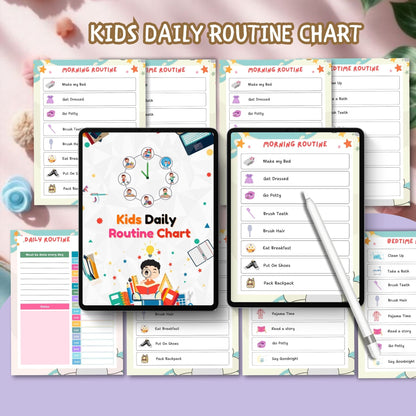 Kids Daily Routine Chart Printable | Morning & Evening Schedule for Children